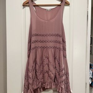 Free People Mauve Lace Tank Dress